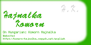 hajnalka komorn business card